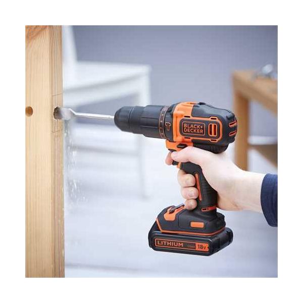 Black & Decker BDCHD18KB drill Nero, Arancione