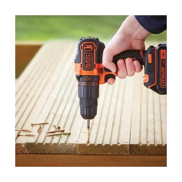 Black & Decker BDCHD18KB drill Nero, Arancione