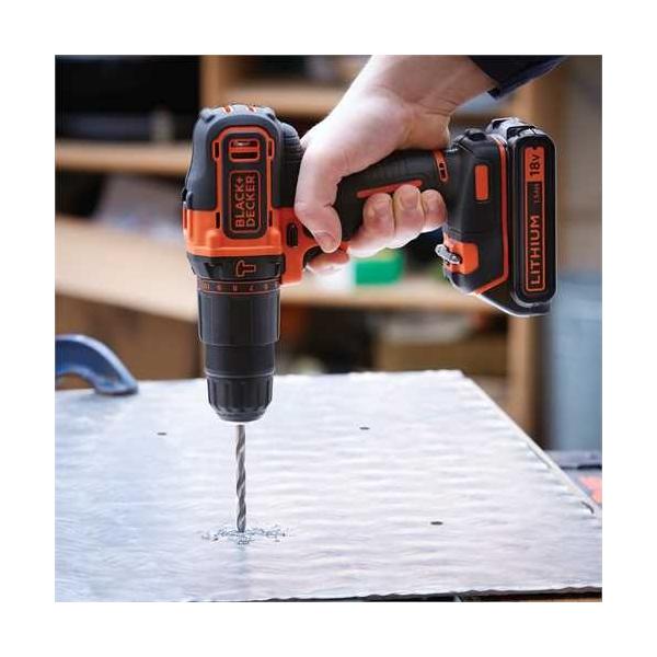 Black & Decker BDCHD18KB drill Nero, Arancione