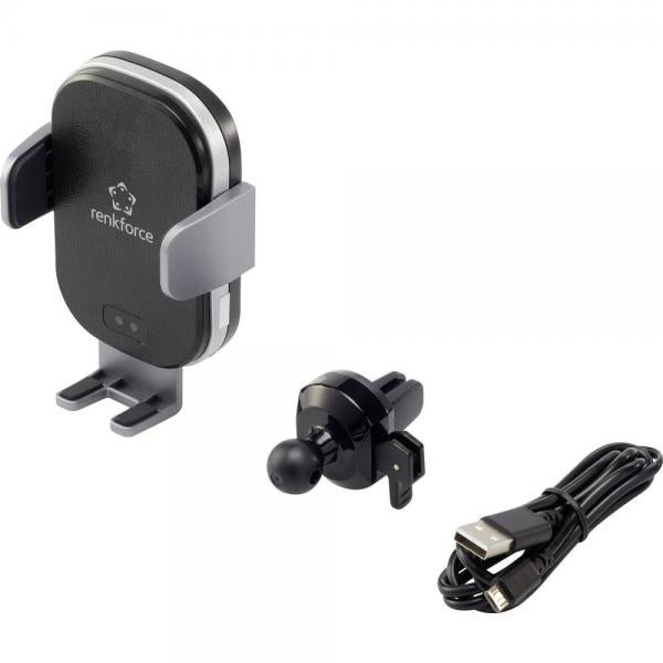Renkforce RF-WCC-300 Telefono cellulare/smartphone Nero, Argento Supporto attivo