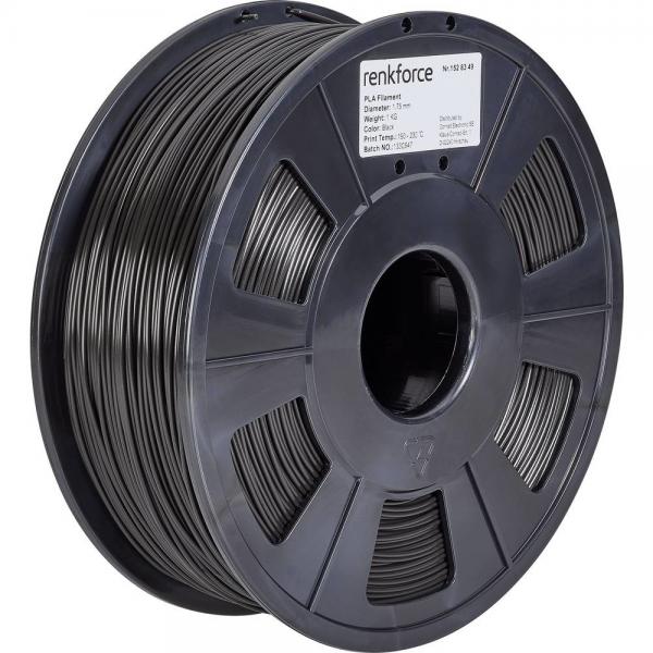 Renkforce RF-4511228 materiale di stampa 3D Acido polilattico (PLA) Nero 1 kg