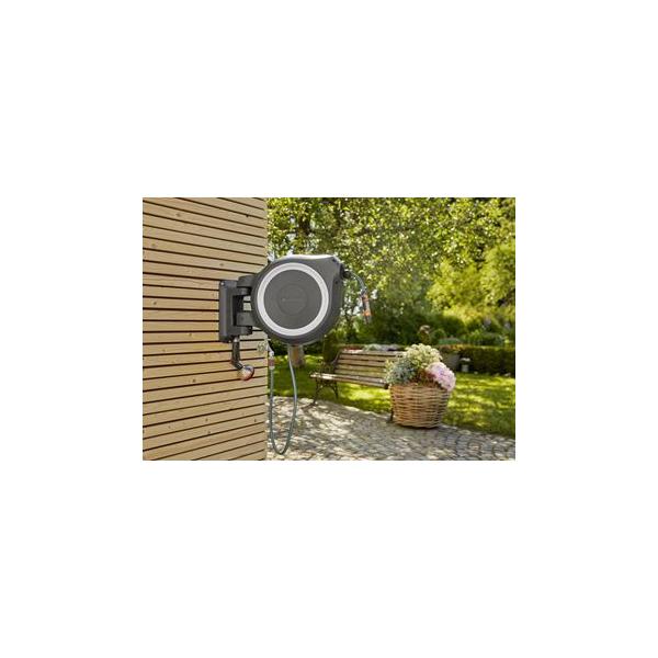 Gardena RollUp Rocchetto montato a muro Automatico Nero, Grigio