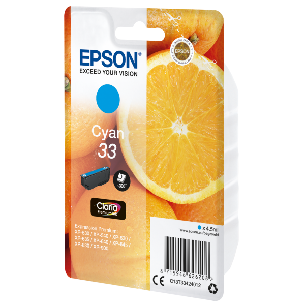 Epson Oranges Cartuccia Ciano T33 Claria Premium