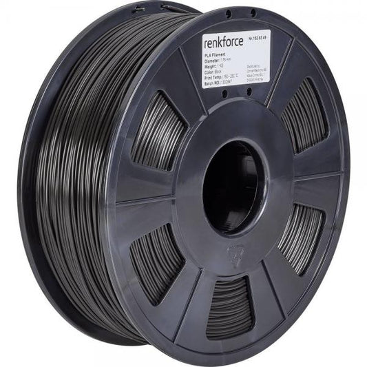 Renkforce RF-4511228 materiale di stampa 3D Acido polilattico (PLA) Nero 1 kg