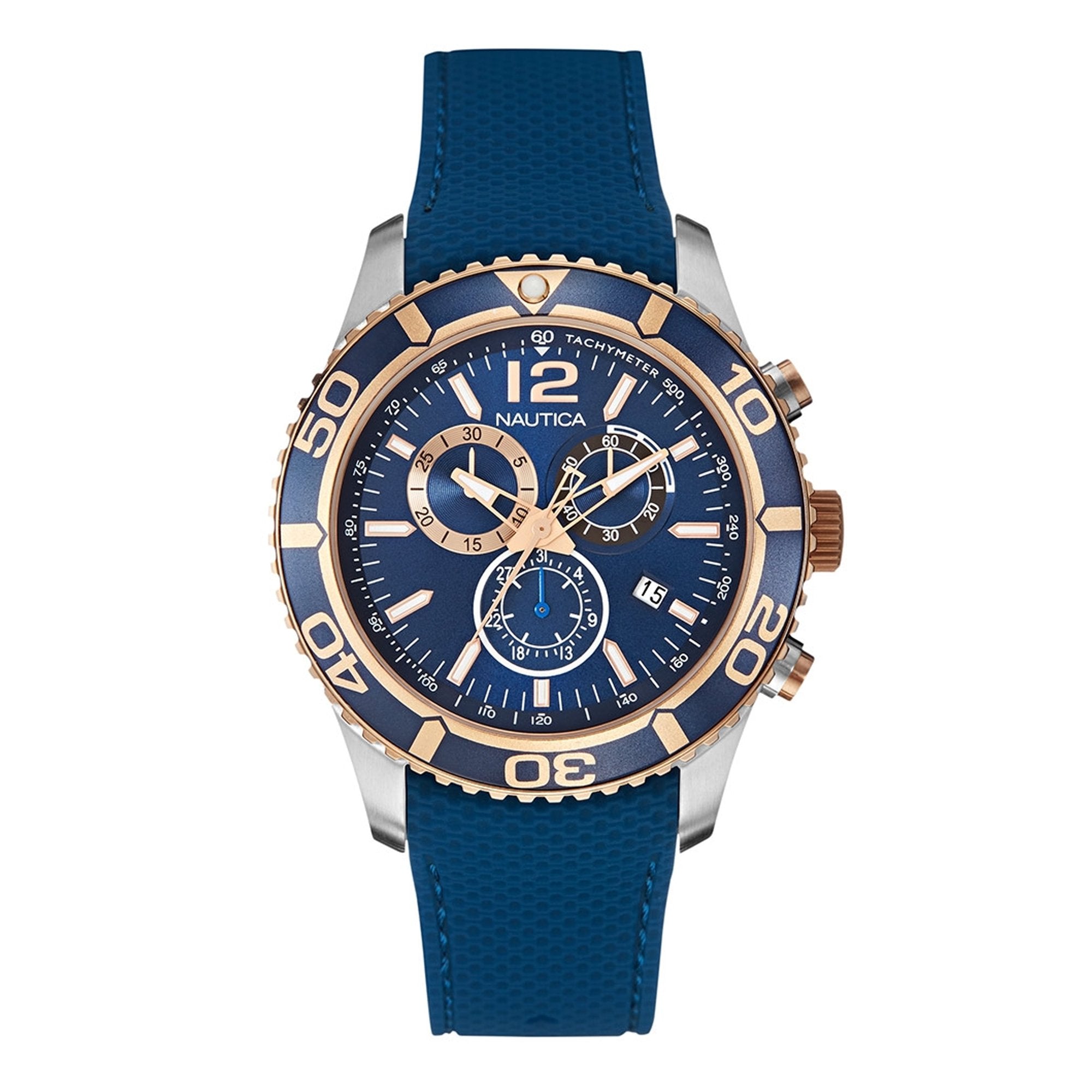 Nautica Ncc 03 Nad12535G Orologio Uomo - Movimento Quarzo, Quadrante Blu, Cinturino In Silicone, 10 Bar