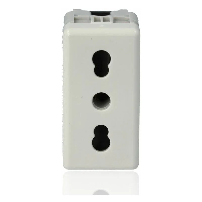 Gewiss 80103S GW20203 System Presa Frutto, 2P+T, 16 A Bivalente, Bianco